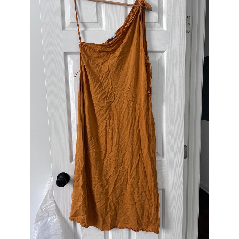ANTONIO MELANI One Shoulder Tank‎ Top Amber Orange XS Adjustable Tie